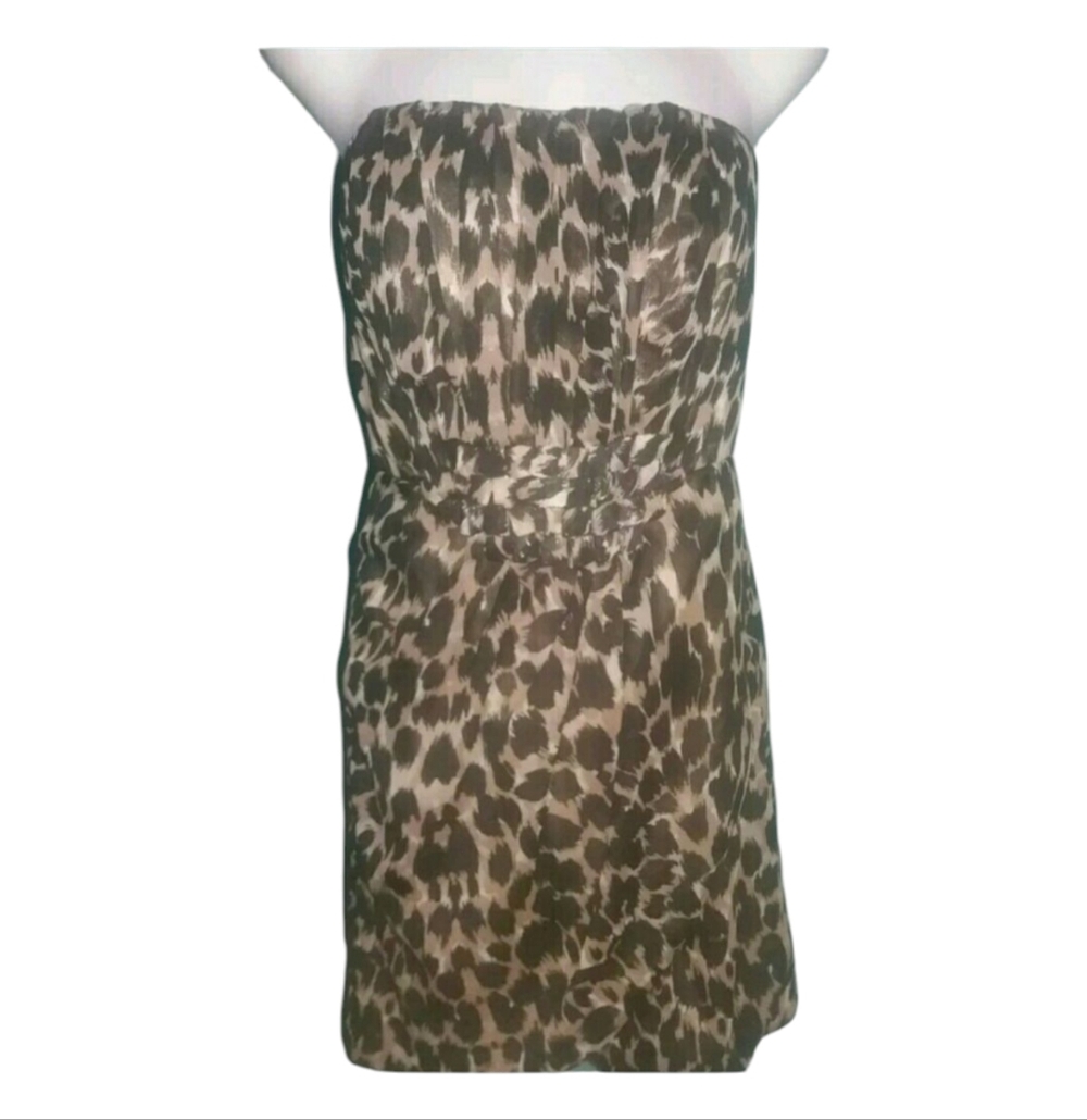 Charlotte Russe Dress Women Size M Leopard Print Strapless